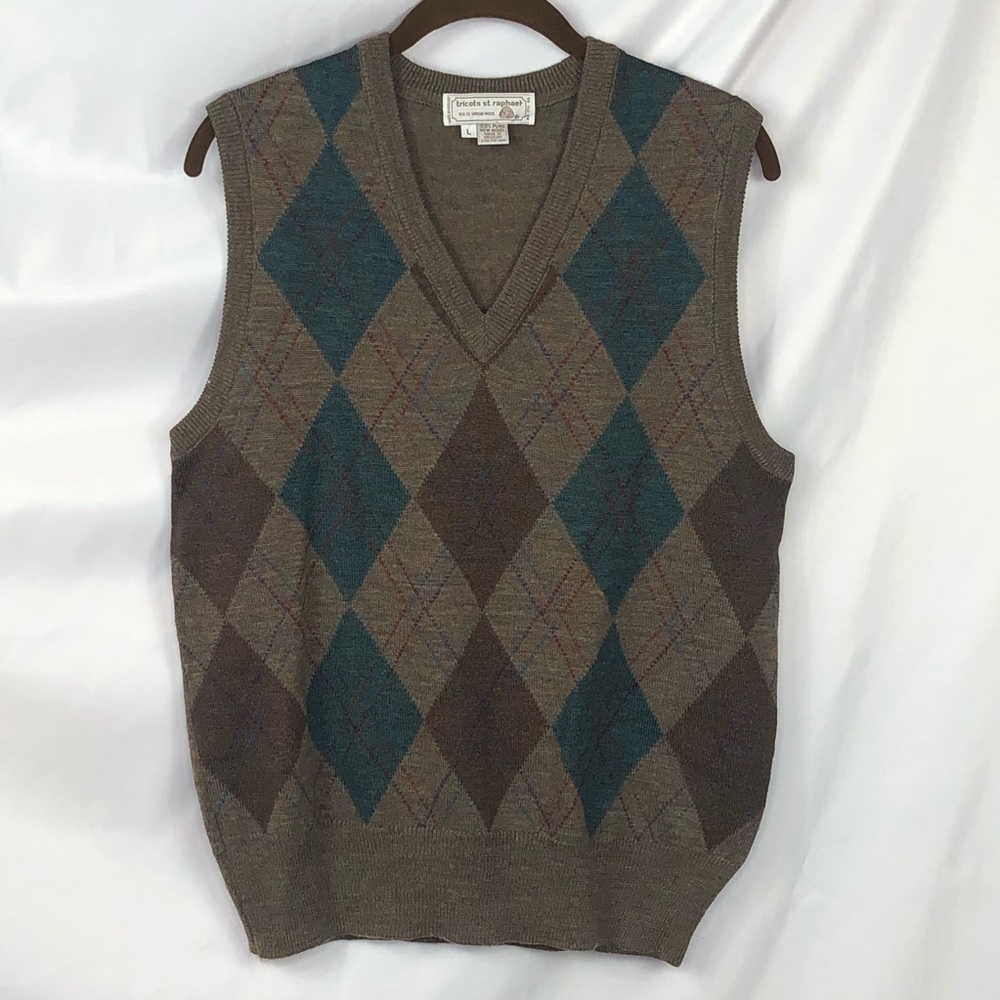 Vintage tricots st. raphael Argyle Sweater Vest